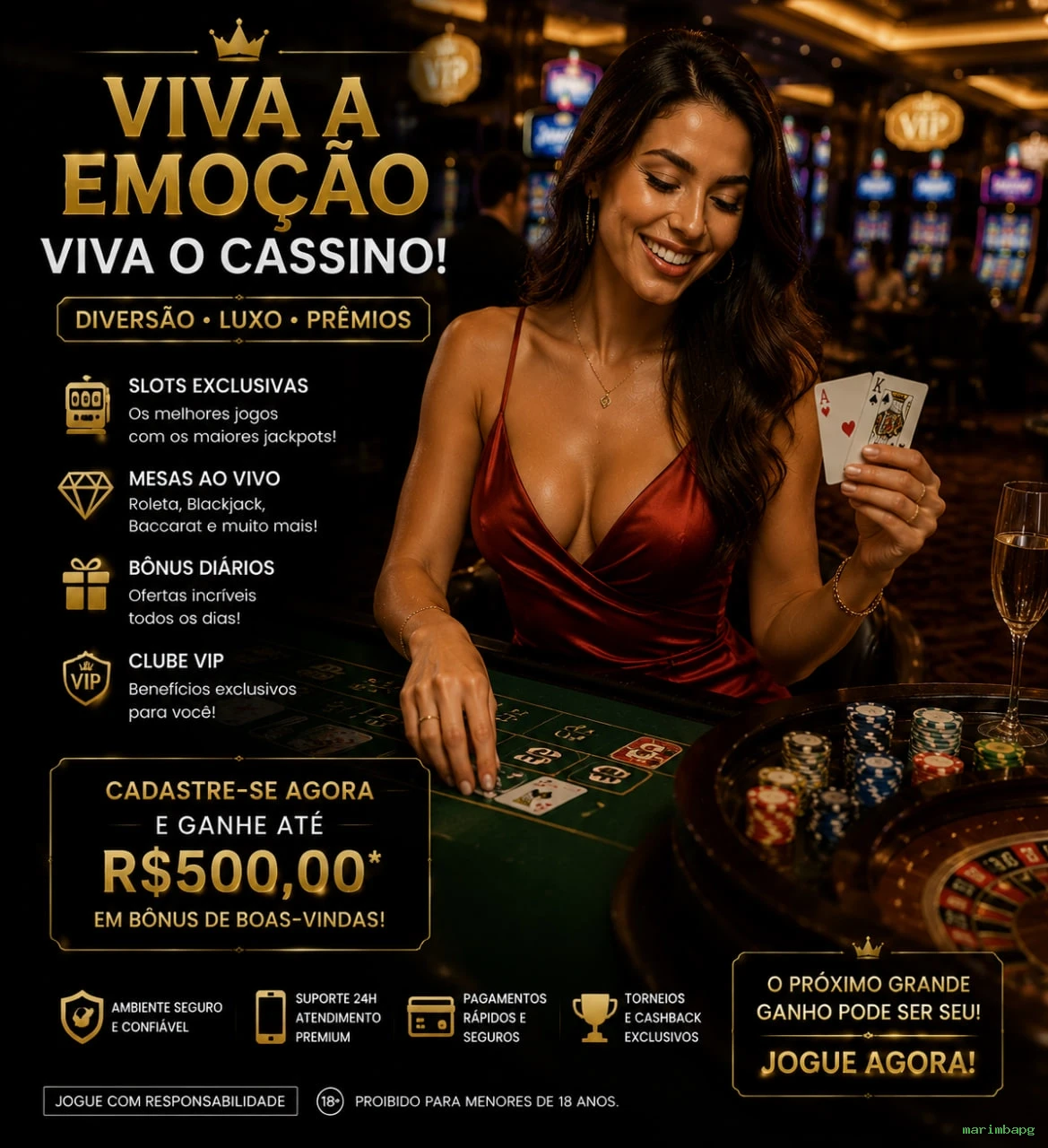 Imagem promocional do aplicativo mobile da marimbapg